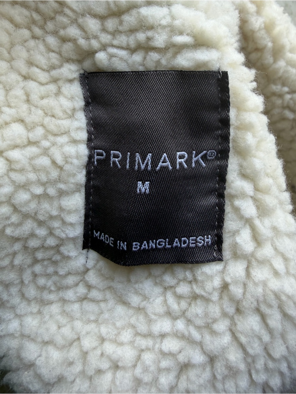 Primark Light Blue Denim Jacket Cream Sherpa Collar Lightweight Fall Autumn Jean - Picture 4 of 5